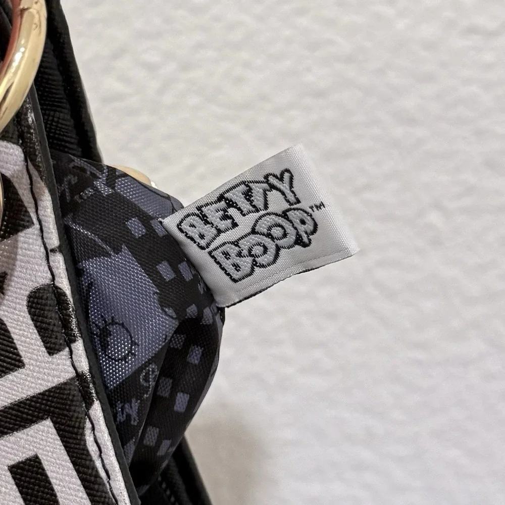 Vintage Y2K Betty Boop Embezzled Rhinestones Grunge Punk Black Monogram Purse